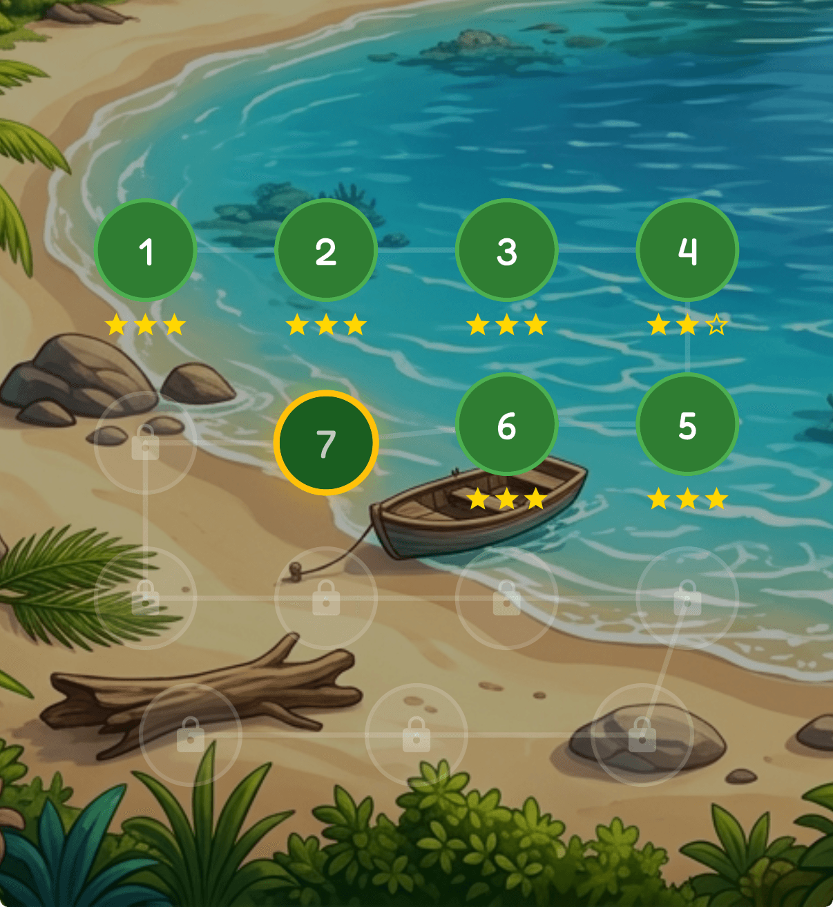 Tropical Fruits adventure level map
